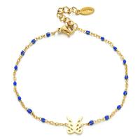 Stainless Steel Jewelry Bracelet, 304 Stainless Steel, with 4cm extender chain, Dancing Girl, Vacuum Ion Plating, Bohemian style & for woman & enamel, more colors for choice, Length:Approx 16 cm, Sold By PC