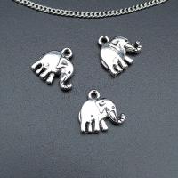 Tibetan Style Animal Pendants, Elephant, antique silver color plated, durable & DIY, nickel, lead & cadmium free, 14x13mm, Approx 100PCs/Bag, Sold By Bag
