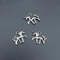 Tibetan Style Pendants, Unicorn, antique silver color plated, durable & DIY, nickel, lead & cadmium free, 17x15mm, Approx 100PCs/Bag, Sold By Bag