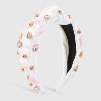 Hair Bands, Cloth, with Plastic Pearl, fashion jewelry & with rhinestone, more colors for choice, 175x40x130mm, Sold By PC