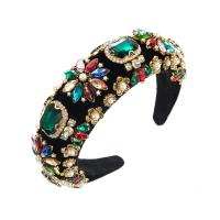 Hair Bands, Cloth, with Plastic Pearl, fashion jewelry & with rhinestone, multi-colored, 150x42mm, Sold By PC