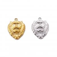 Stainless Steel Animal Pendants 304 Stainless Steel Lion Vacuum Ion Plating DIY & 3D effect Sold By PC