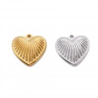 Stainless Steel Heart Pendants, 304 Stainless Steel, Vacuum Ion Plating, DIY, more colors for choice, 18x18mm, Sold By PC