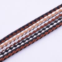Leather Cord, PU Leather, DIY & braided, Random Color, 3.50mm, Sold By m