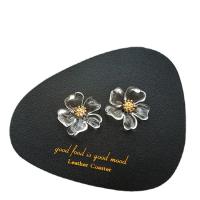 Acrylic Jewelry Earring with Plastic Pearl & Zinc Alloy Flower fashion jewelry & for woman Sold By Pair
