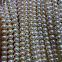 Naturales agua dulce perlas sueltas, Perlas cultivadas de agua dulce, Bricolaje, Blanco, 7-8mm, Vendido para aproximado 39 cm Sarta