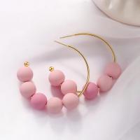 Zinc Alloy Stud Earring gold color plated fashion jewelry & for woman nickel lead & cadmium free 45mm Sold By Pair