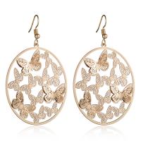 Tibetan Style Drop Earrings, gold color plated, fashion jewelry & for woman, golden, 70x40mm, Sold By Pair