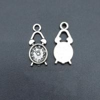 Zinc Alloy Pendants Clock antique silver color plated vintage & DIY & hollow nickel lead & cadmium free Approx Sold By Bag