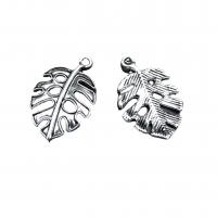 Tibetan Style Leaf Pendants, antique silver color plated, vintage & DIY, nickel, lead & cadmium free, 18x28mm, Approx 100PCs/Bag, Sold By Bag