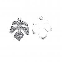 Tibetan Style Leaf Pendants, antique silver color plated, vintage & DIY, nickel, lead & cadmium free, 20x16mm, Approx 100PCs/Bag, Sold By Bag