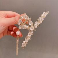 Hair Claw Clips Zinc Alloy with Plastic Pearl & for woman & with rhinestone nickel lead & cadmium free Sold By PC