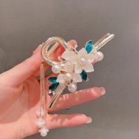 Hair Claw Clips Zinc Alloy with Plastic Pearl & for woman & with rhinestone nickel lead & cadmium free 100mm Sold By PC