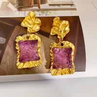 Zinklegierung Ohrringe, mit Kristall, vergoldet, Modeschmuck & für Frau, goldfarben, frei von Nickel, Blei & Kadmium, 62mm, verkauft von Paar
