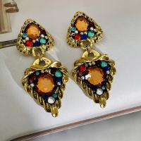 Zinc Alloy Drop Earrings with Lampwork fashion jewelry & for woman & with rhinestone nickel lead & cadmium free 80mm Sold By Pair