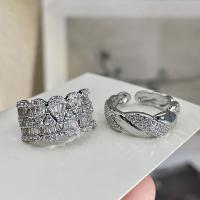 Brass Finger Ring, different styles for choice & micro pave cubic zirconia & for woman, nickel, lead & cadmium free, Sold By PC