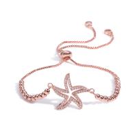 Cubic Zirconia Micro Pave Brass Bracelet Starfish plated Unisex & micro pave cubic zirconia & hollow nickel lead & cadmium free Length 20 cm Sold By PC