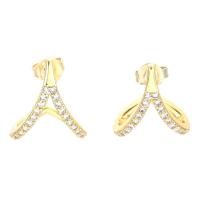 Cubic Zirconia Micro Pave Brass Earring, Heart, plated, micro pave cubic zirconia & for woman & hollow, more colors for choice, nickel, lead & cadmium free, 13x16mm, Sold By Pair