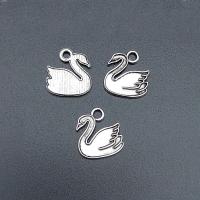 Tibetan Style Animal Pendants, Swan, antique silver color plated, durable & break proof & DIY, nickel, lead & cadmium free, 15x13mm, Approx 100PCs/Bag, Sold By Bag