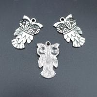Tibetan Style Animal Pendants, Owl, antique silver color plated, durable & break proof & DIY, nickel, lead & cadmium free, 28x18mm, Approx 100PCs/Bag, Sold By Bag