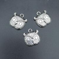 Tibetan Style Animal Pendants, Owl, antique silver color plated, durable & break proof & DIY, nickel, lead & cadmium free, 21x20mm, Approx 100PCs/Bag, Sold By Bag