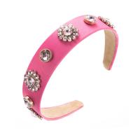 Hair Bands, Cloth, fashion jewelry & with rhinestone, more colors for choice, 140x30mm, Sold By PC