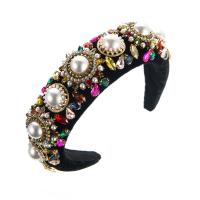 Hair Bands Cloth with Plastic Pearl fashion jewelry & with rhinestone Sold By PC
