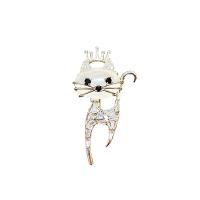 Katter Ögon Brosch, Mässing, med Cats Eye, mode smycken & micro bana cubic zirconia & för kvinna, gyllene, nickel, bly och kadmium gratis, 30x54mm, Säljs av PC