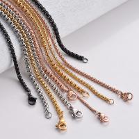 Stainless Steel Chain Necklace, plated, DIY & different size for choice, original color, Sold By PC