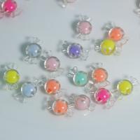 collier en perle acrylique , bonbon, DIY, couleurs mélangées, 16x10mm, Environ 1040PC/sac, Vendu par sac