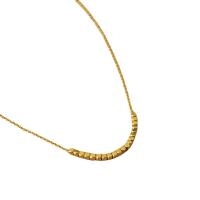 Messing Halskette, mit Verlängerungskettchen von 5cm, Würfel, plattiert, für Frau, keine, Länge:ca. 40 cm, verkauft von PC