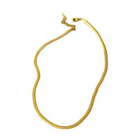 Messing Halskette, mit Verlängerungskettchen von 5cm, plattiert, Schlangekette & für Frau, keine, 4mm, Länge:ca. 40 cm, verkauft von PC