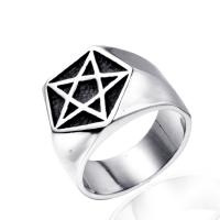 Titanium Steel Finger Ring, Star, vintage & different size for choice & for man, original color, 18mm, US Ring Size:7-13, Sold By PC