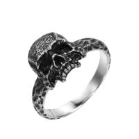 Partículas de acero anillo, Calavera, estilo punky & diverso tamaño para la opción & para hombre, color original, 11mm, tamaño:7-13, Vendido por UD