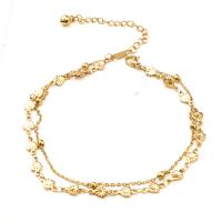 Stainless Steel Anklet Titanium Steel Vacuum Ion Plating Double Layer & for woman Length Approx 9.44 Inch Sold By PC