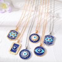 Tibetan Style Necklace, with 2inch extender chain, Evil Eye, plated, Unisex & different styles for choice & enamel, Length:Approx 19.7 Inch, Sold By PC