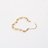 304 Stainless Steel Bracelet, with 2inch extender chain, 18K gold plated, fashion jewelry & for woman, Length:Approx 6.9 Inch, Sold By PC