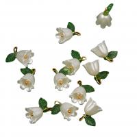 Zinklegierung Blume Anhänger, mit Kunststoff Perlen, plattiert, DIY & verschiedene Stile für Wahl, 15mm, verkauft von PC
