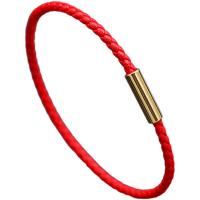 PU Leather Bracelet, with Titanium Steel, Unisex & different size for choice, red, Sold By PC