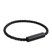PU Leather Bracelet, with Titanium Steel, fashion jewelry & Unisex & different styles for choice, 4mm, Length Approx 8.5 Inch, Sold By PC