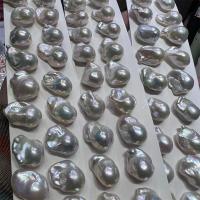 Barock odlad sötvattenspärla pärlor, Freshwater Pearl, DIY & inget hål, vit, 14-18mm, Säljs av Par