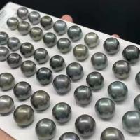 Perles d'huîtres perles de mer Akoya cultivées, perles Akoya cultivées, DIY, noire, 12-13mm, Vendu par paire