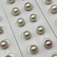 Naturales agua dulce perlas sueltas, Perlas cultivadas de agua dulce, Bricolaje, Blanco, 10-11mm, Vendido por Par