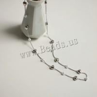 Messing Halskette, mit Kunststoff Perlen, mit Verlängerungskettchen von 5cm, plattiert, Modeschmuck & für Frau, keine, frei von Nickel, Blei & Kadmium, Länge:ca. 40 cm, verkauft von PC