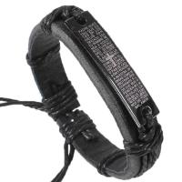 Rindsleder Armband, Kuhhaut, mit Wachsschnur & Zinklegierung, handgemacht, Modeschmuck & unisex, keine, 22mm, verkauft von PC