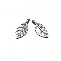 Tibetan Style Leaf Pendants, antique silver color plated, vintage & DIY, nickel, lead & cadmium free, 8x16mm, Approx 100PCs/Bag, Sold By Bag