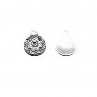 Tibetan Style Flower Pendants, antique silver color plated, vintage & DIY, nickel, lead & cadmium free, 15x12mm, Approx 100PCs/Bag, Sold By Bag