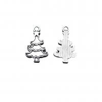 Tibetan Style Christmas Pendants, Christmas Tree, antique silver color plated, vintage & DIY, nickel, lead & cadmium free, 12x19mm, Approx 100PCs/Bag, Sold By Bag