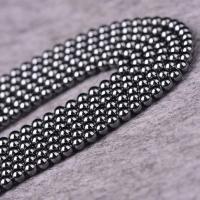 Magnetische Hämatit Perlen, rund, DIY, schwarz, 10mm, verkauft per ca. 40 cm Strang