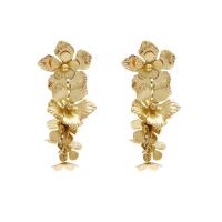 Brass Drop Earring, gold color plated, fashion jewelry & for woman, golden, nickel, lead & cadmium free, 84mm, Sold By Pair